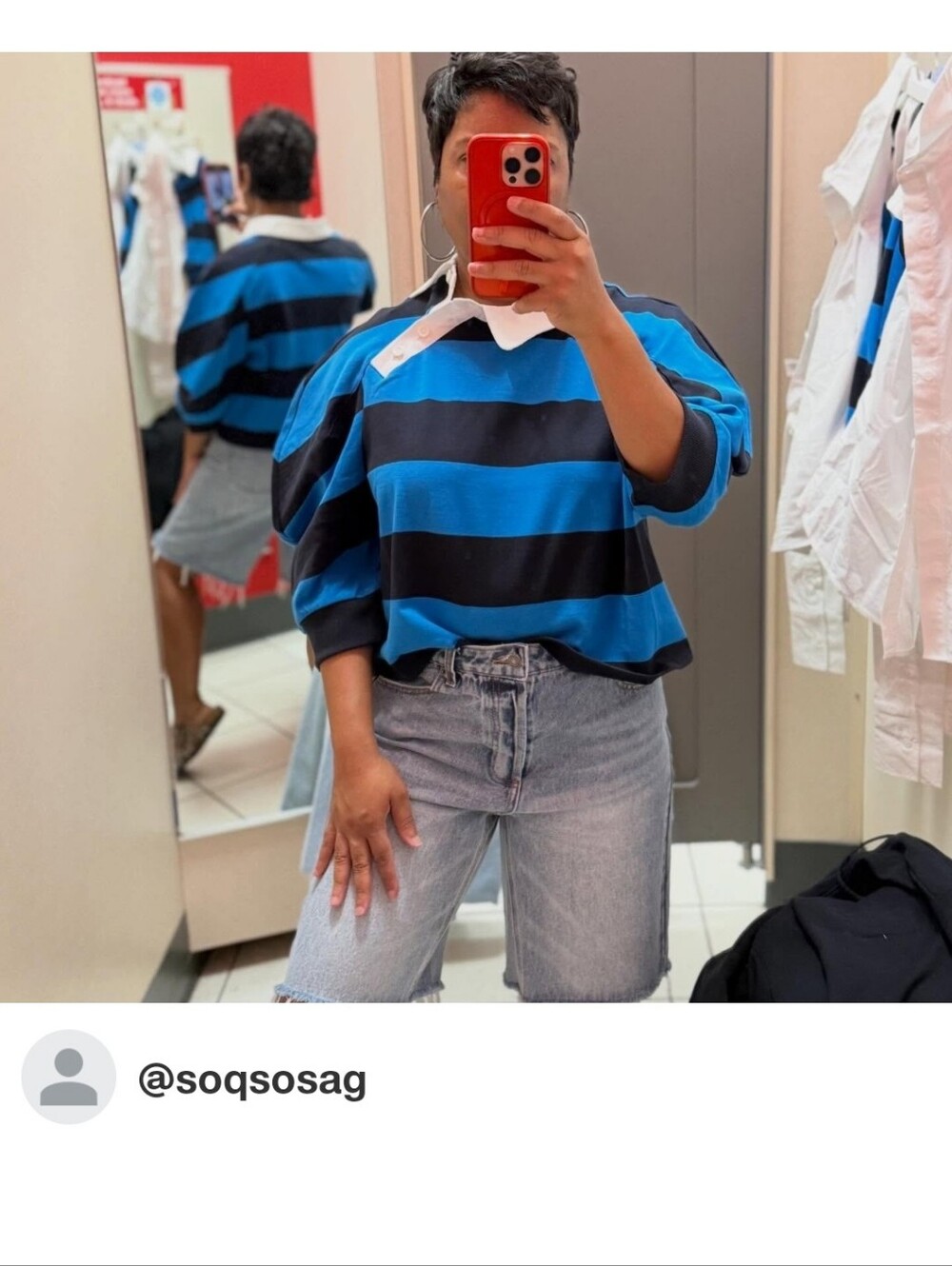 KBB by KAHLANA Women's'The Striped Asymmetric Rugby' - Navy Blue XS - Picture 4 of 4